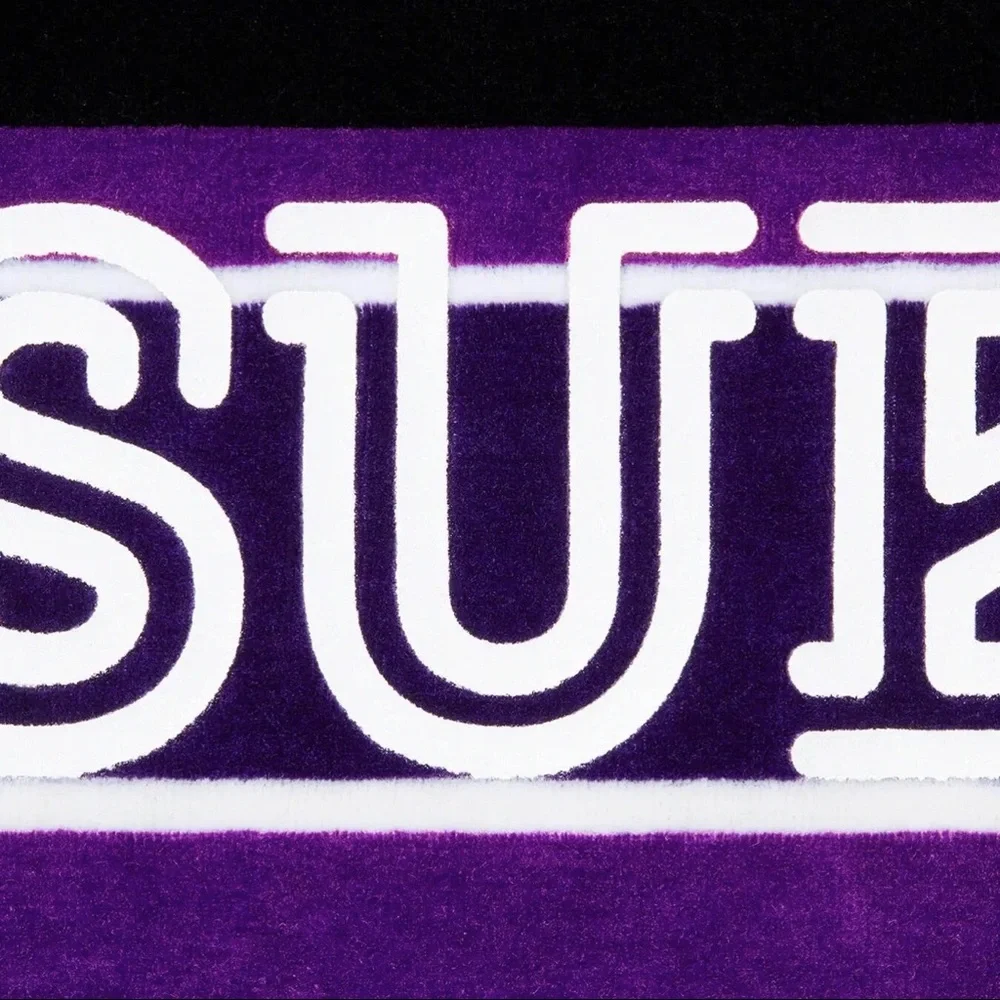 SUPREME STRIPE VELOUR POLO / SIZE LARGE - Picture 3 of 7